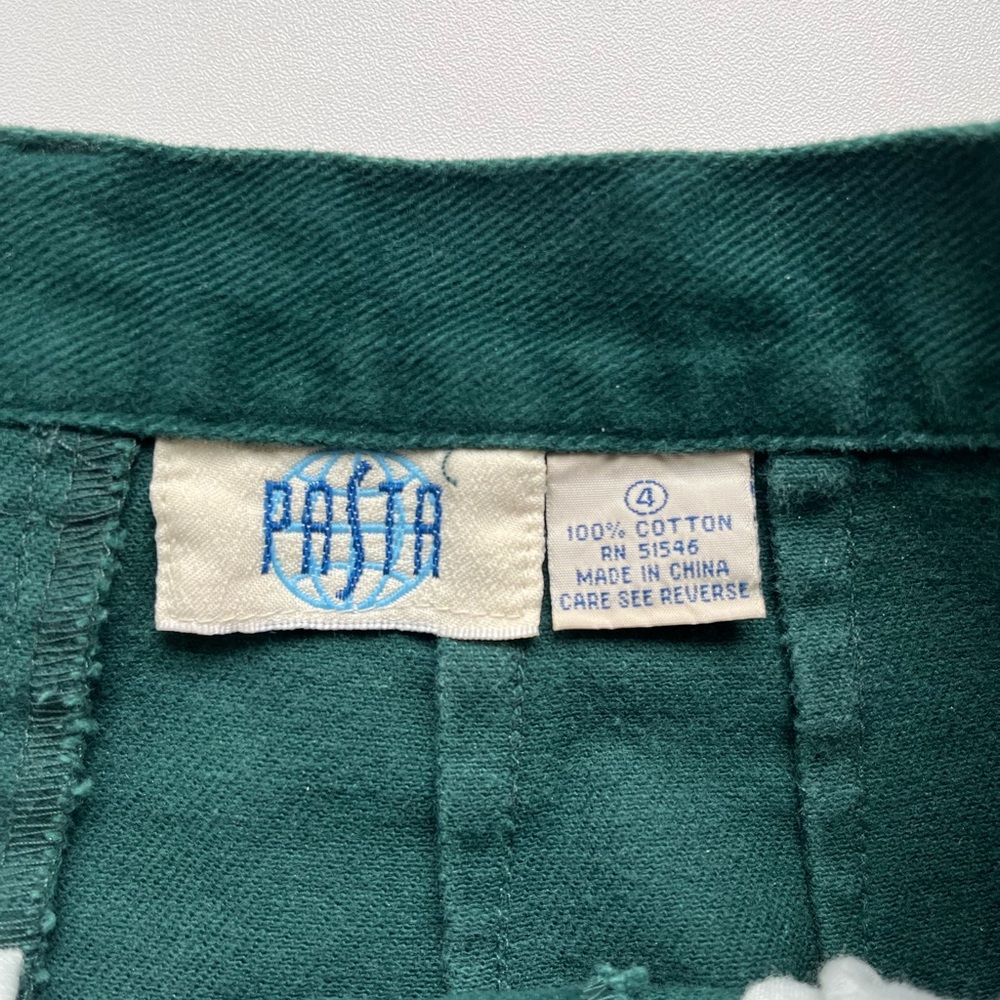 Vintage Emerald Green Button Front Denim Pencil Skirt Size 4 - Picture 9 of 9